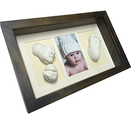 Baby Casting kit 3D Impression and Box Display Frame with Space for 3D Impressions (Wengue Cream, 30 x 20 x 5 cm)
