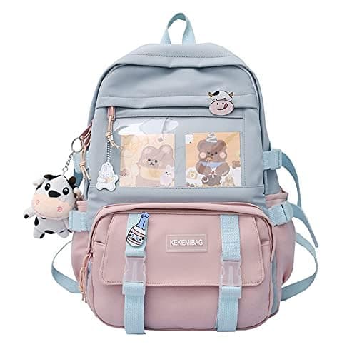 Kawaii Backpack With Kawaii Pin And Accessories