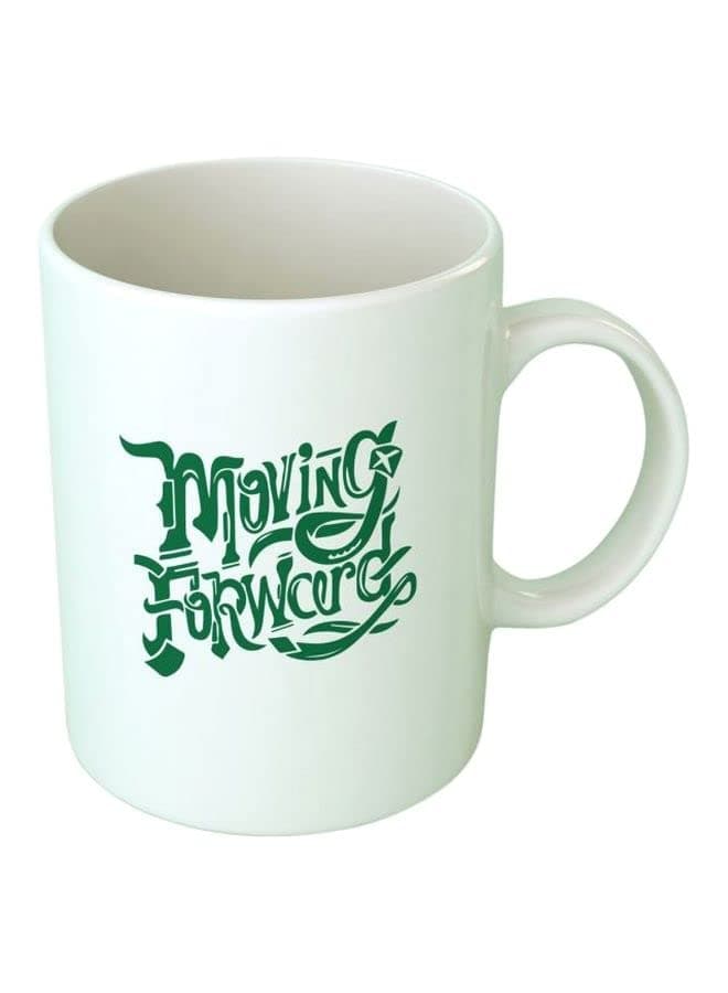 VOLTX DESIGN - Moving Forward Printed Mug White/Green Standard Size (VTX-153)