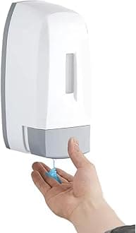 ABS Plastic Wall Mounted Commercial Grade Liquid Soap Dispenser for Wash Basin Bathroom Kitchen Restroom (460 Ml, (White - Grey))