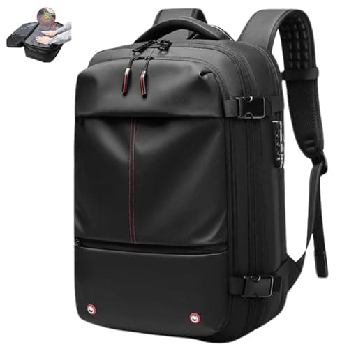 IKYWT Vacuum Backpack Travel Airbag Backpack with Vacuum Compression 17 Inch Laptop Expandable Carry On Backpack