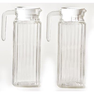 Amici Optic Refrigerator Pitchers, 36 oz - Set of 2