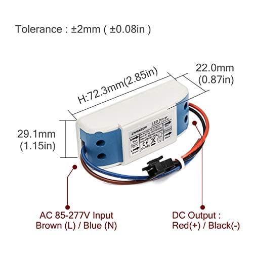 Chanzon LED Driver 450mA (Constant Current Output) 12V-20V (Input 100-240V AC-DC) (4-6) x2W Power Supply 450 mA Lighting Transformer Drivers for High Power COB Light Lamp Bulb (Plastic Case)