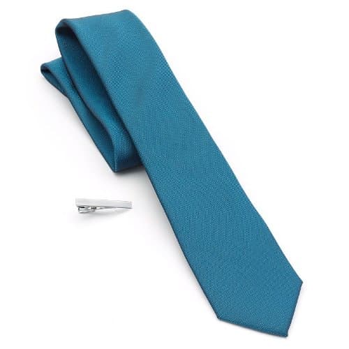 Van Heusen Studio Iridescent Solid Skinny Tie & Tie Bar