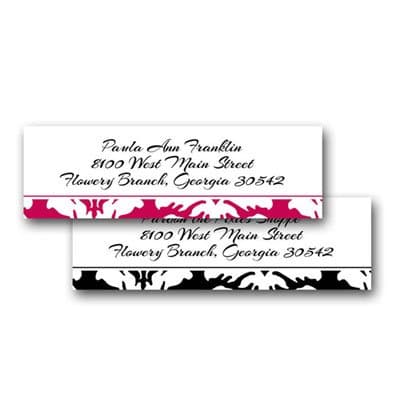 120 Personalized Custom Damask Address Mailing Labels Size (2 5/8 X 1) by Rile Designs