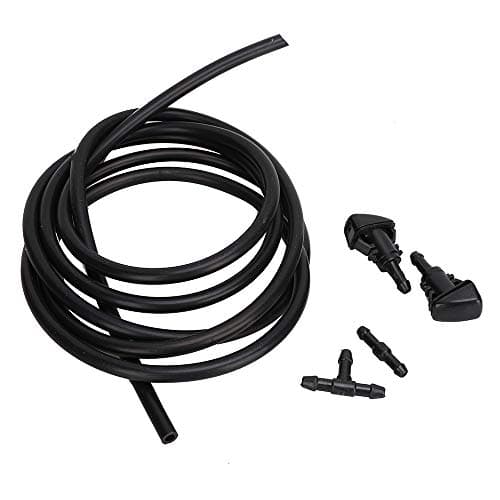 Windshield Washer Squirter Nozzle Spray for Dodge, Jeep, Ram and 2 Meters Fluid Hose with 2 Pcs Connector, Replace 4805742AB, 5116079AA,5113049AA, 5303833AA, 55077460AA, 5160308AA