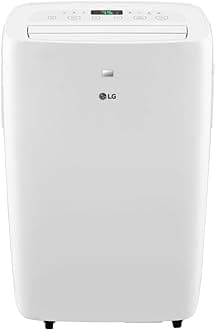 LG 7,000 BTU (DOE) 10,000 BTU (ASHRAE) Portable Air Conditioner, 115V, Cools 300 Sq.Ft. (12' x 25' Room Size), Quiet Operation, LCD Remote Control, and Window Installation Kit, White