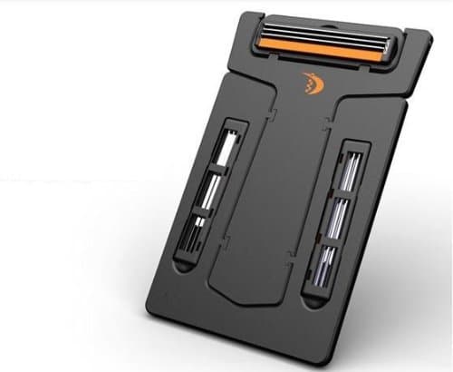 UKTOPPortable Folding Mini Ultra-thin Credit Card Pocket Razor, Smart Razor with Mirror Pocket Shaver Carzor