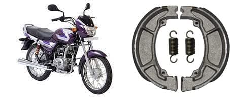 WHEEL DRIVE Compatible with Bajaj Ct-100 1 Pair of Front Brake Shoe 2004 Model (Silver)