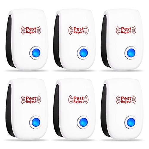 Ultrasonic Pest Repeller 6 Pack [2018 UPGRADED] 100% Safe Electronic Pest Control Ultrasonic Repellent, Indoor Plug in Ultrasonic Pest Repellent for Mice, Cockroach, Spider, Ant, Mosquito, Bug, Insect