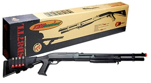 TSD Tactical 3-Burst Shell Loading Pump Action Spring Powered Airsoft Shotgun (Full Fixed Stock)