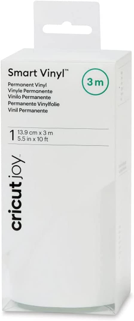 Joy Smart Permanent Vinyl, White - 10ft Roll (5.5' x 120'), Matte Finish - Compatible with Cricut Joy Machine, Matless Cutting for Long cuts (4ft Shapes, 20ft Repeated cuts)