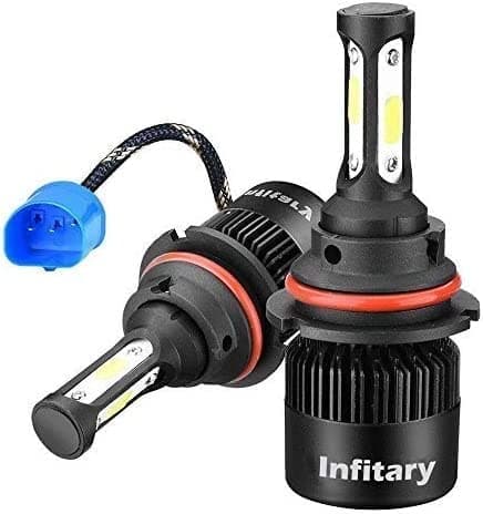 INFITARY 9007/HB5 LED Headlight Bulbs Conversion Kit Hi/Lo High Low Dual Beam All-in-One 72W 10000LM 6500K Super Bright Cool White COB High Low Plug Play Car Headlamp Replacement