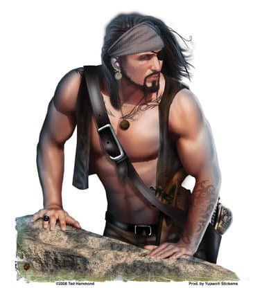 Ted Hammond - Pirate Pin-Up - Sticker / Decal