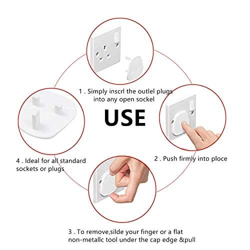 Baby Proofing Plug Covers,White Outlet Covers Safety Socket Covers Protectors Child Proof Electrical Protectors for Child Baby Home and School (24 Pack)