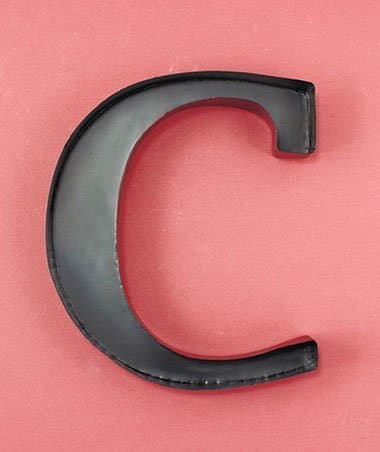 Personalized Letter C Metal Wall Wine Cork Holder
