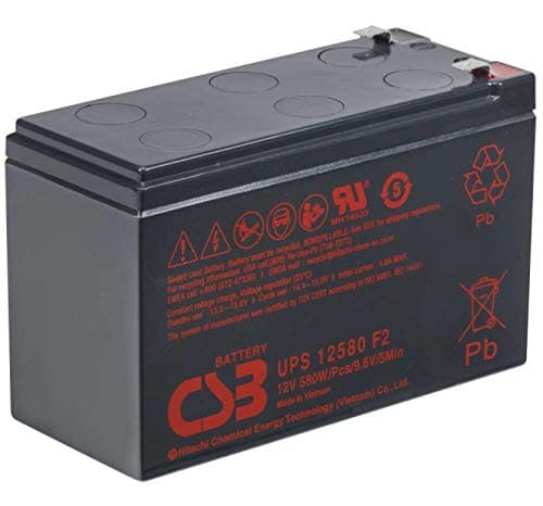 CSB UPS12580-12 Volt/9 Amp Hour (96.7 Watts) Sealed Lead Acid Battery replaces HR1234WF2 with 0.250 in. Fast-on Terminals