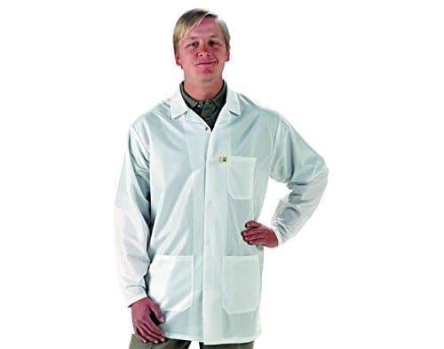 Tech Wear 2XL White Lapel ESD / Anti-Static Lab Coat - LEQ-13-2X [PRICE is per COAT]