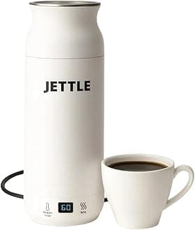 Jettle Electric Kettle - Travel Portable Heater for Coffee Tea Milk Soup - Stainless Steel Travel Water Boiler tea pot with Temperature Control - LED - Automatic Power Off - 450ml - Kitchen Appliance