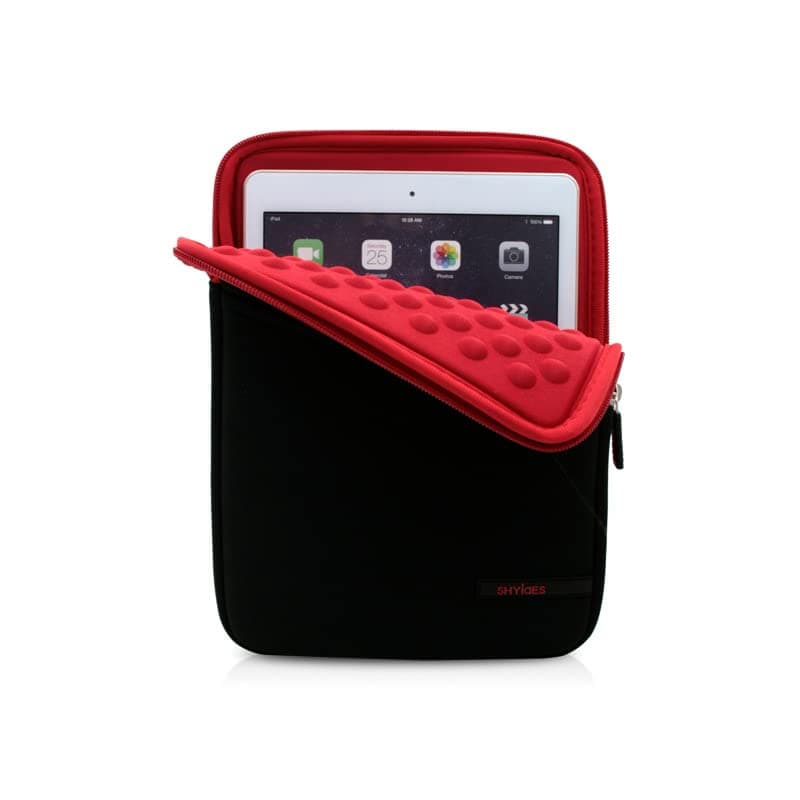 7-8 inch Tablet Sleeve Case Shockproof Protective Bag for iPad Mini 6, iPad 5/4/3/2/1, Galaxy Tab A7 Lite 8.7", Tab A9, Tab A 8.4", Tab A 8.0", Fire 7, Fire HD 8, iPlay 50 Mini Pro, PRITOM 7 (Red)
