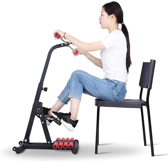 Mini Exercise Bike Elderly upper and lower limb training exercise bike - Arm and leg bike double pedal at home Exerciser ped