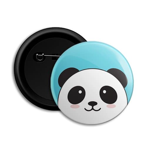 Panda Round Pin Button Badge - Dot Badges