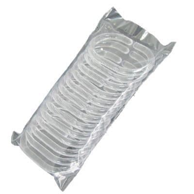 KAV 12pcs Clear Plastic Hooks - Large Size Fits Rods Up to 33mm - Quick and Easy Shower Curtain Setup - Durable, Wipe-Clean White Design - Bathroom Shower Curtain Rings for Most Curtain Designs