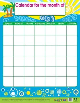 Easy2LearnMonthly Calendar Reusable Wipe Off Poster