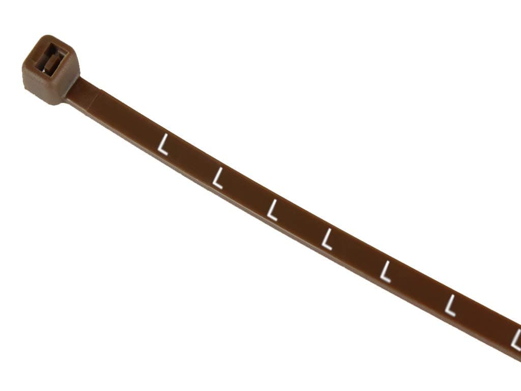 Printed ID Electrical Nylon Cable Ties for Metering Installations Brown L (50 pcs)