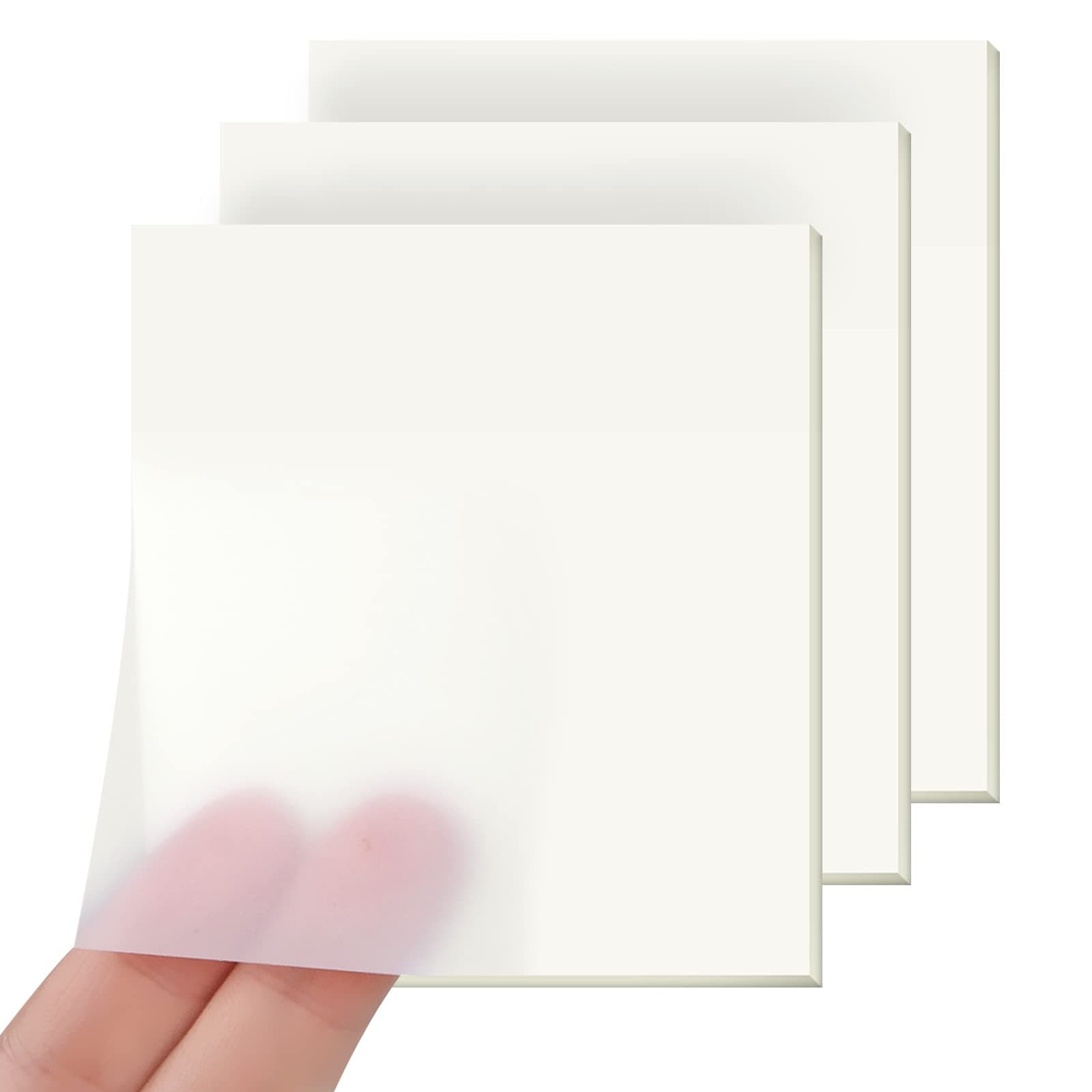 150 Sheets Transparent Sticky Notes, Self-Stick Clear Adhesive Removable See Through Perfect Aesthetic Stationary, College Study Essentials,Revision Stationary