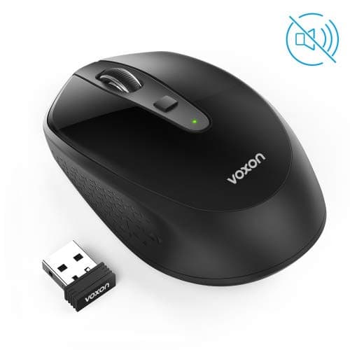 VOXON Silent Wireless Mouse 2.4G Mini Noiseless USB Optical Laptop PC Computer Cordless Mice With Power Saving (IPS) 18 Months Battery Life for Windows 2000/2003, XP, Vista, Win7/8/10