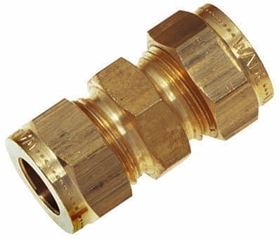 WADE - 3/16"OD EQUAL ENDED COUPLING - Equal Ended Couplings (Brass Compression Fittings, Imperial)