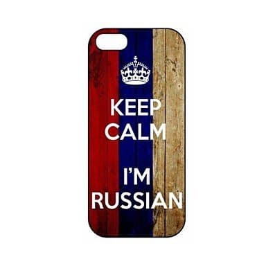 Keep Calm I'm Russian Russia Flag Pattern Plastic Hard Case for iPhone 5/5S