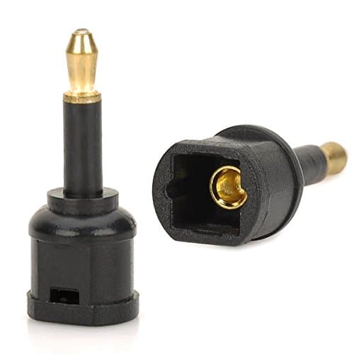 Conwork 2-Pack Fiber Optic Toslink to 3.5mm Mini Connector Adapter