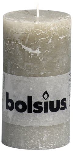 Rustic Bolsius Regular Textured Pillar Candle in Slate Grey