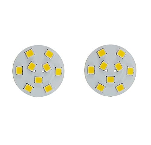 CBConcept 2-Pack, Back-Pin LED G4, 180 Lumens, 1 Watt (10W Equal), Pure White 6000K, 180° Beam Angle, Dimmable, Low Volt AC/DC 12 Volt, JC G4 Bi-Pin Base LED Disc Halogen Replacement Bulb