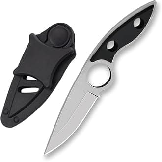 Mini Small Fixed Blade Knife, 6.69 Inch Tactical Hunting Knife with Sturdy Sheath - Full Tang EDC, Gifts for Outdoor and Camping (White)