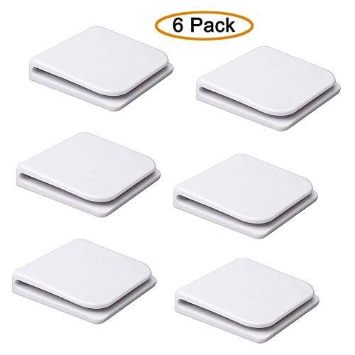 HUKER 6 Pack Windproof Stop Protect Clips, Self Adhesive Shower Curtain Clips Splash，Shower Splash Guard Curtain Clip