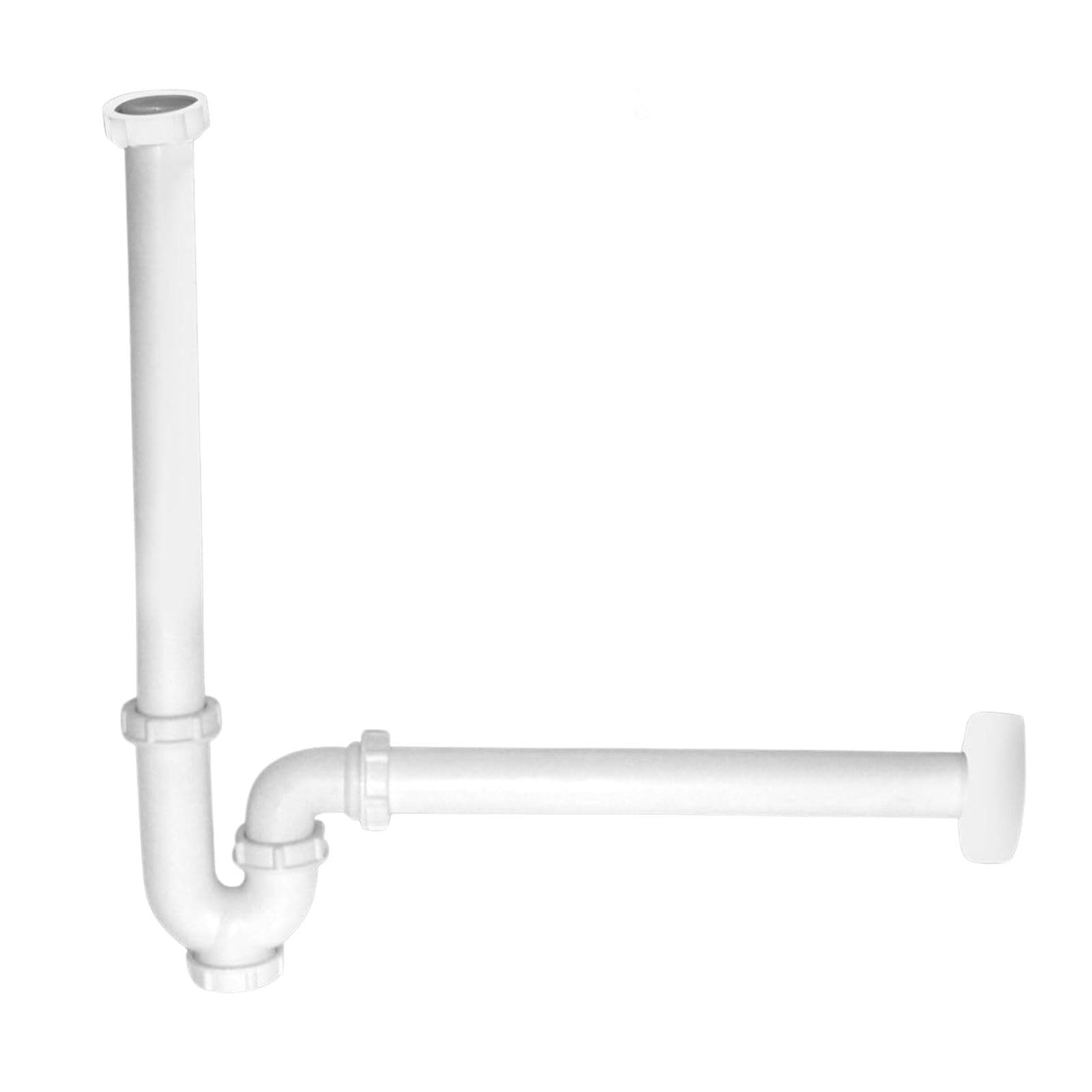 NEW WARE PVC Bottle Trap P Trap with Pipe | Drain Water Outlet for Bathroom Basin & Kitchen Sink | White