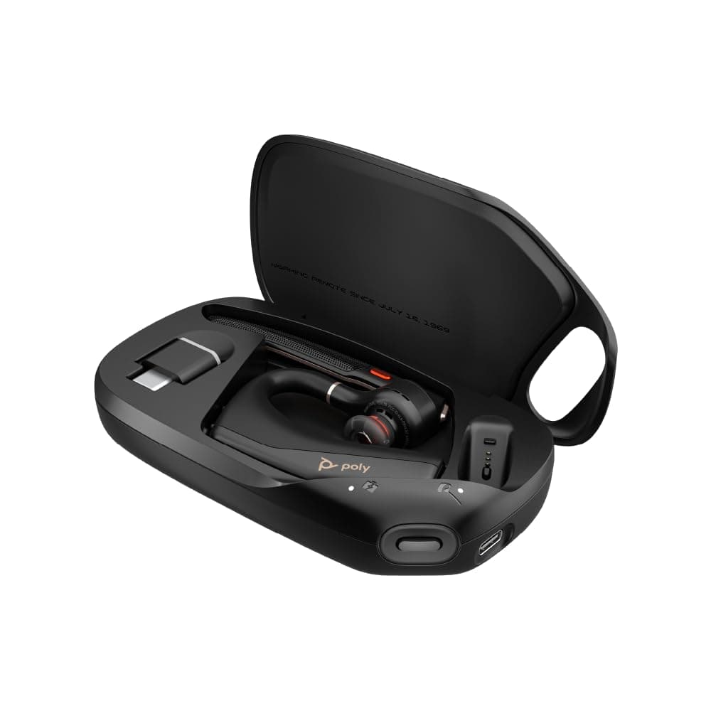 - Voyager Legend 50 UC Bluetooth Headset with Charging Case - 4 Noise-Canceling Mics, AI NoiseBlockAI & WindSmart Tech - Bluetooth Headphones with Mic, Smart Call Controls, All-Day Comfort
