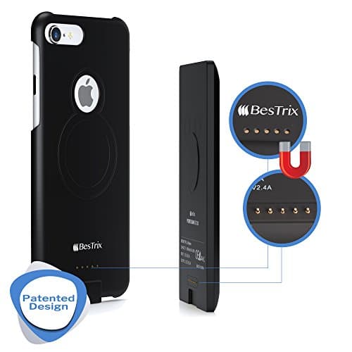 iPhone 7/8 / 6 / 6s Charging Case 4000mAh Portable Wireless Extended Battery Pack (Black) by BESTRIX