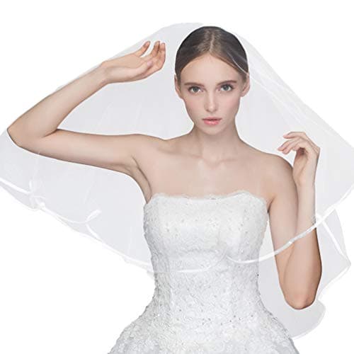 PRETTY SEE Bride Veil Set Cascade Wedding Veil Set Elegant Bridal Tulle Veils Set with Comb and Bride to Be Satin Sash