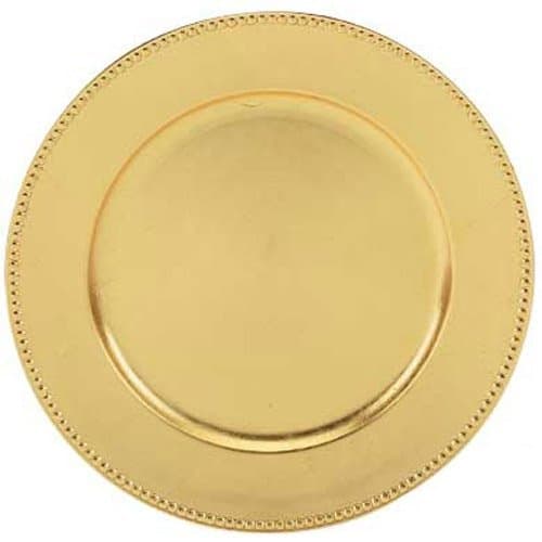 Tabletop Classics Gold Beaded Edge Charger Plates Pkg/24 TRG-6655