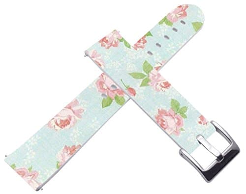 18mm Watch Bands Straps Leather Quick Release Compatible with Withings Activité/Activitie Pop/Steel/Steel HR for LG Watch Style for Asus ZenWatch 2 for Huawei Watch Blue Pink Girly Print
