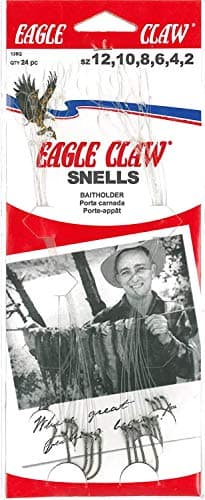 Eagle Claw 139RQH Assorted Baitholder Snell Fish Hook, 24 Piece (Red)