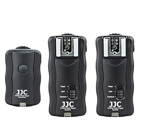 JJC JF-U2 40249 Wireless Remote Control and Flash Trigger Wired Transmitter (Black) - Set of 3