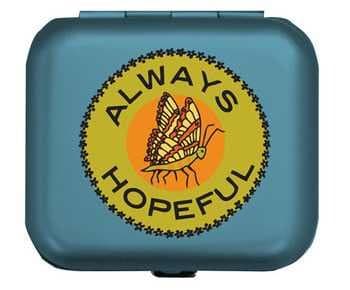 Light Weight Metal Divided Pill Box Pillbox Case New Hinged - Always Hopeful