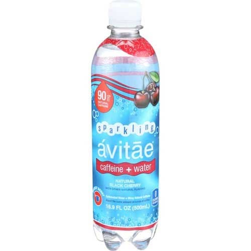 Avitae Black Cherry Sparkling Caffeine Plus Water, 16.9 Fluid Ounce - 12 per case.