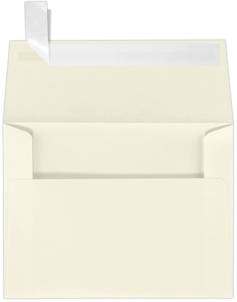 LUXPaper A2 Invitation Envelopes | Peel & Press | 4 3/8" x 5 3/4" | Natural Linen | 80lb. Text | 50 Qty