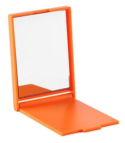 Compact Pocket Mirror - Premium Folding Travel Makeup Mirror - Best Compact Mirror for Purses (Orange)